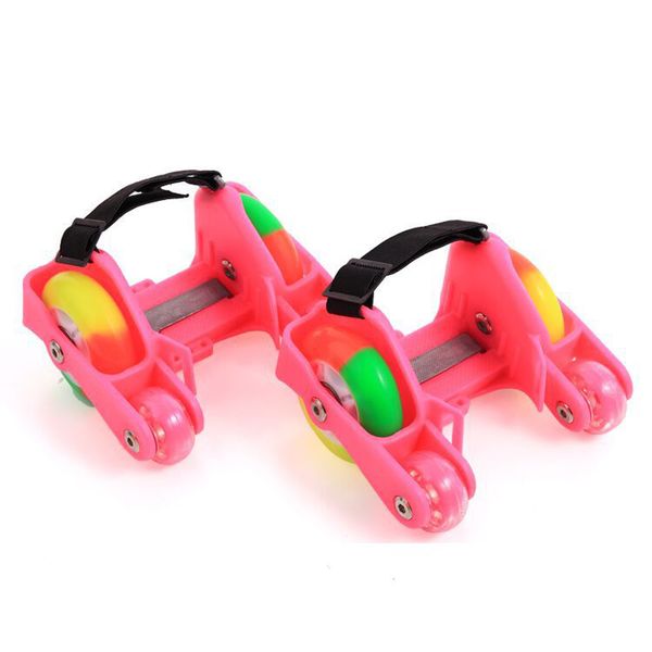 1 Pair Children Roller Shoes Skates 4 Fire Wheels Small Motor Flash Shoes Roller Portable For Kids Boy And Girl