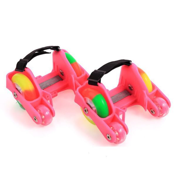 1 Pair Children Roller Shoes Skates 4 Fire Wheels Small Motor Flash Shoes Roller Portable For Kids Boy And Girl