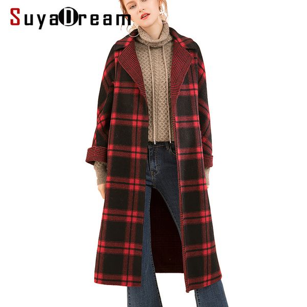 women plaid wool coat 80%wool 20%acrylic belted long coat for women two pocket wide waisted coats office lady 2018 winter, Black
women plaid wool coat 80%wool 20%acrylic belted long coat for women two pocket wide waisted coats office lady 2018 winter, Black