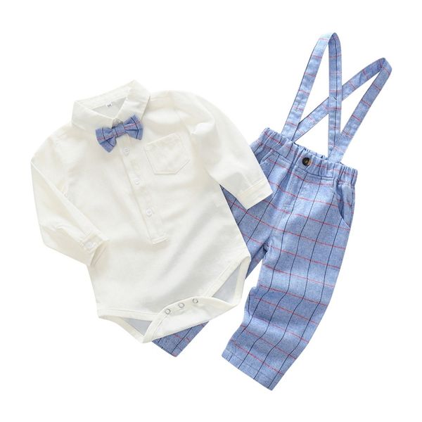 Baby Boy Clothing 2pcs full sleeve rompers + suspenders long pants gentleman suit formal wedding party costume
Baby Boy Clothing 2pcs full sleeve rompers + suspenders long pants gentleman suit formal wedding party costume