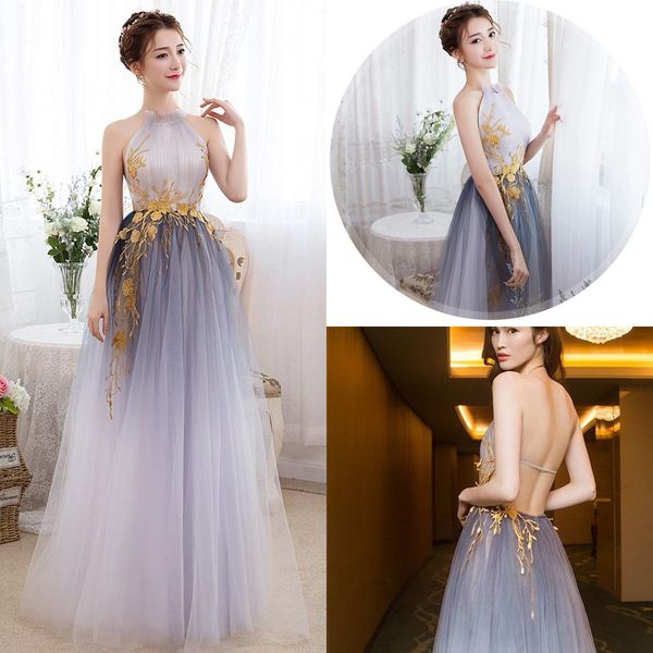elegant halter gray evening dress long 2018 new appliques backless party dress stunning tulle prom dresses robe de soiree vestido de festa, Black;red
elegant halter gray evening dress long 2018 new appliques backless party dress stunning tulle prom dresses robe de soiree vestido de festa, Black;red