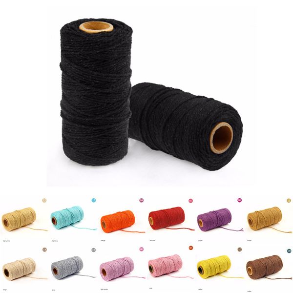 100 yards twisted macrame cord sewing thread handmade artisan string 19 colors rope craft cotton cords diy wedding decor supply, Black;white
100 yards twisted macrame cord sewing thread handmade artisan string 19 colors rope craft cotton cords diy wedding decor supply, Black;white