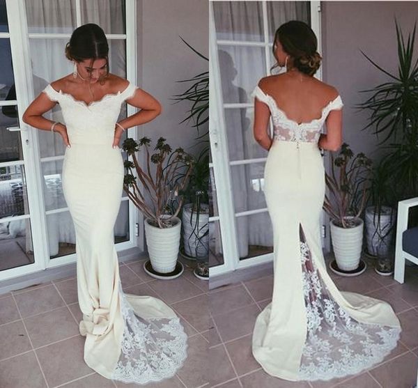 2018 elegant gorgeous satin off the shoulder mermaid evening dresses lace appliques backless sweep train prom dresses evening gowns, Black
2018 elegant gorgeous satin off the shoulder mermaid evening dresses lace appliques backless sweep train prom dresses evening gowns, Black