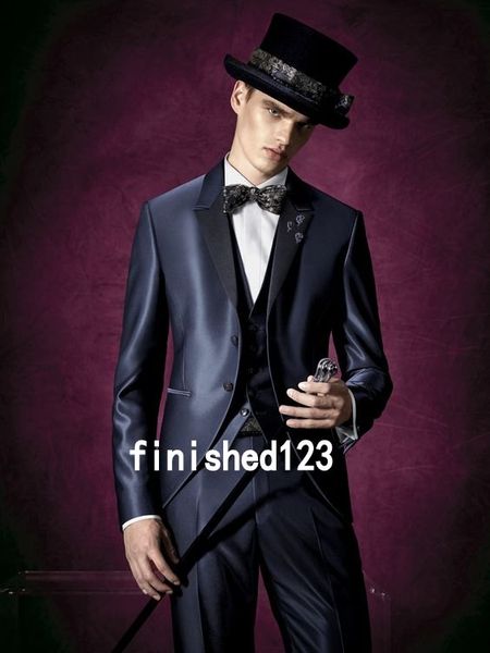 two buttons navy blue groom tuxedos peak lapel groomsmen man suits mens wedding suits (jacket+pants+vest+tie) no:925, Black;gray
two buttons navy blue groom tuxedos peak lapel groomsmen man suits mens wedding suits (jacket+pants+vest+tie) no:925, Black;gray