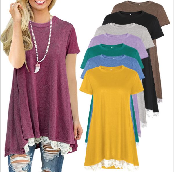 Womens Summer Loose Lace Patched Patchwork Casual Short Sleeve Tunic Tops Loose Blouse T Shirt
Womens Summer Loose Lace Patched Patchwork Casual Short Sleeve Tunic Tops Loose Blouse T Shirt