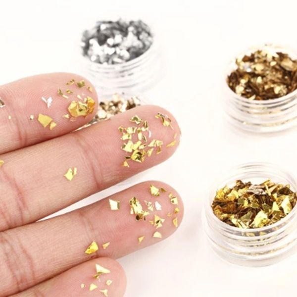 diy gold silver glitter nail foil gel adhesive transfer paillette flake full cover laser decal decor decoration, Silver;gold
diy gold silver glitter nail foil gel adhesive transfer paillette flake full cover laser decal decor decoration, Silver;gold