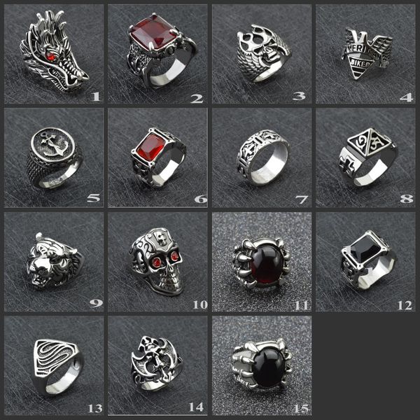 wholesale skull ring 15type mix order alloy punk ring bikers men's vintage tibetan rings ui20pcs/lot ing, Golden;silver
wholesale skull ring 15type mix order alloy punk ring bikers men's vintage tibetan rings ui20pcs/lot ing, Golden;silver