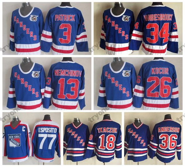 vintage new york rangers 3 patrick 34 john vanbiesbrouck 13 nemchinov 26 joe kocur 77 phil esposito 36 anderson 18 tkaczuk hockey jerseys, Black;red
vintage new york rangers 3 patrick 34 john vanbiesbrouck 13 nemchinov 26 joe kocur 77 phil esposito 36 anderson 18 tkaczuk hockey jerseys, Black;red
