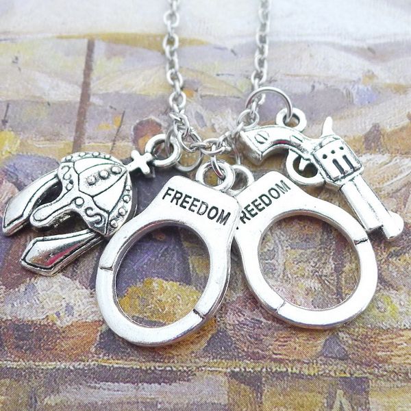 new 10pcs/lot ancient silver police handcuffs pistol hat charm pendant choker necklace handmade couple jewelry unique gifts
new 10pcs/lot ancient silver police handcuffs pistol hat charm pendant choker necklace handmade couple jewelry unique gifts
