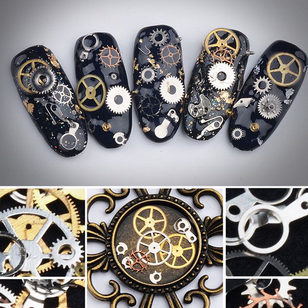 1box golden silver nail art decorations thin machinery gears type 3d nail tips design diy manicure decorations, Black
1box golden silver nail art decorations thin machinery gears type 3d nail tips design diy manicure decorations, Black