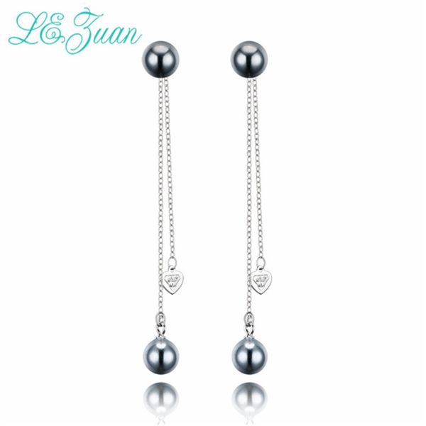 l&zuan black pearl drop earrings for women long 925 silver dangle double layers ball female party jewelry trendy christmas gift, Golden;silver
l&zuan black pearl drop earrings for women long 925 silver dangle double layers ball female party jewelry trendy christmas gift, Golden;silver