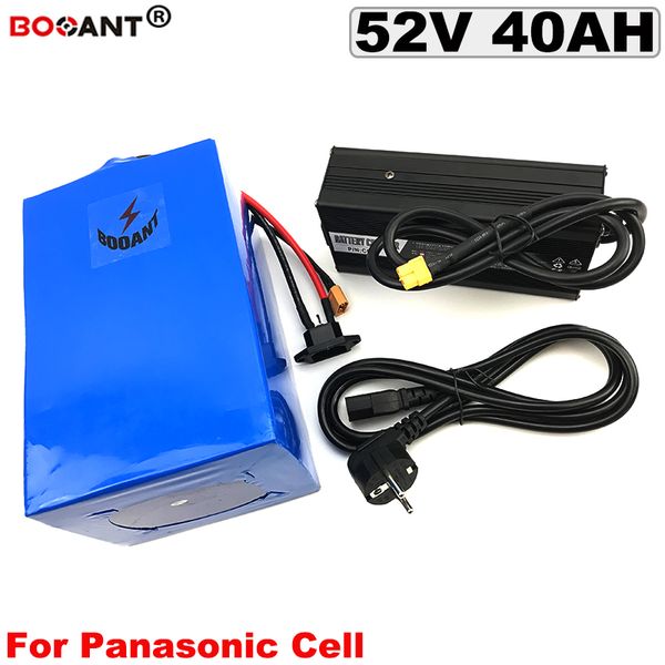 power ful 52v 40ah electric bike lithium battery for bafang bbshd 2000w 3000w motor electric scooter battery 52v +5a charger