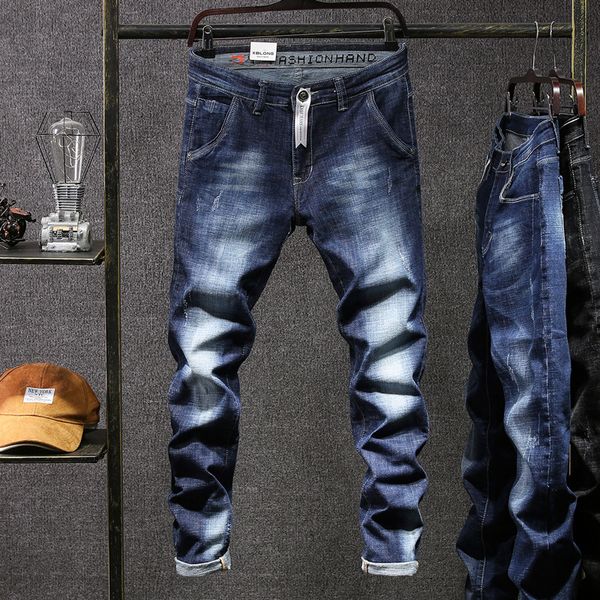 men jeans homme pants biker spijkerbroek mannen masculina denim overalls ropa hombre de marca hip hop narrowed pant man jean, Blue
men jeans homme pants biker spijkerbroek mannen masculina denim overalls ropa hombre de marca hip hop narrowed pant man jean, Blue