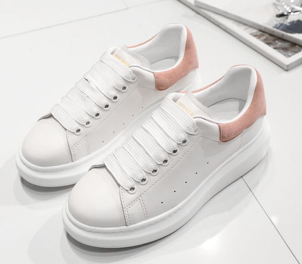 womens men casual shoes fashion luxury white leather breathable sneakers flat platform shoes lady black chaussures white trainers