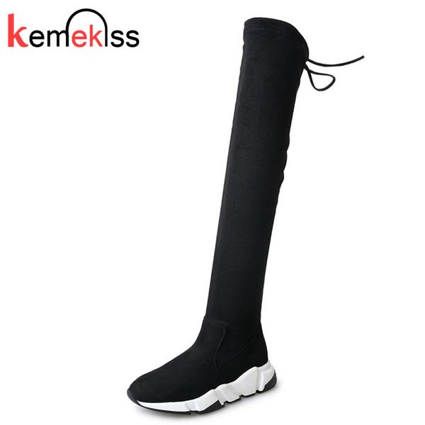 kemekiss women long boots round toe lace up flats boots classic comfortable fashion shoes woman footwear size 35-39, Black
kemekiss women long boots round toe lace up flats boots classic comfortable fashion shoes woman footwear size 35-39, Black