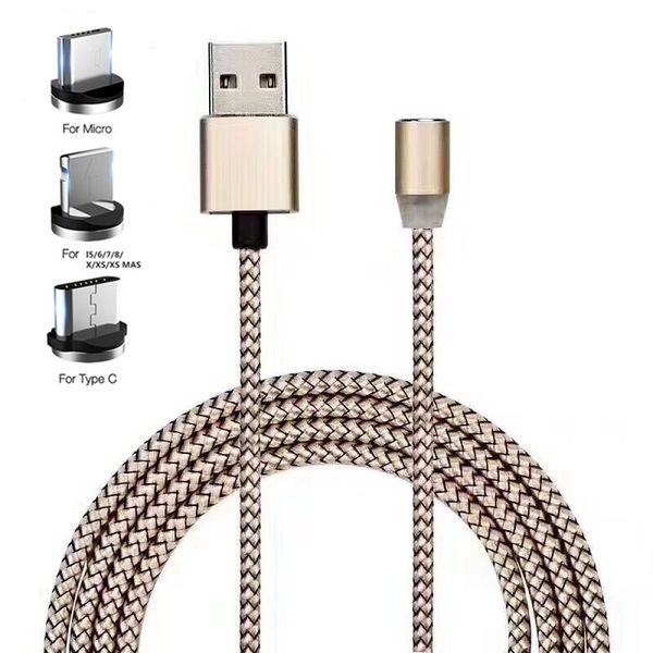 3IN1 LED Magnetic Cables USB to Micro-USB Type C IOS ports 2.1A charger cable for iPhone X XS Max Sungsung S9 Andriod Smart Phones
3IN1 LED Magnetic Cables USB to Micro-USB Type C IOS ports 2.1A charger cable for iPhone X XS Max Sungsung S9 Andriod Smart Phones