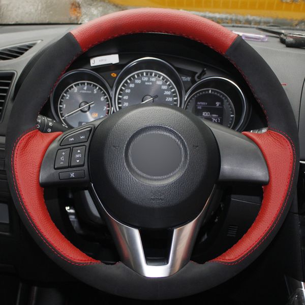 red genuine leather black suede car steering wheel cover for mazda cx-5 cx5 atenza 2014 new mazda 3 cx-3 2016 scion ia 2016
red genuine leather black suede car steering wheel cover for mazda cx-5 cx5 atenza 2014 new mazda 3 cx-3 2016 scion ia 2016