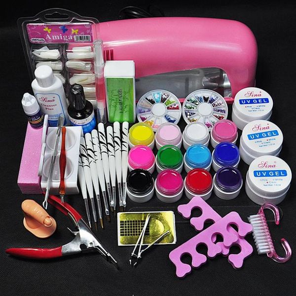latest pro 9w uv gel pink lamp & 12 color uv gel nail art tool kits sets (4 sets optional
latest pro 9w uv gel pink lamp & 12 color uv gel nail art tool kits sets (4 sets optional