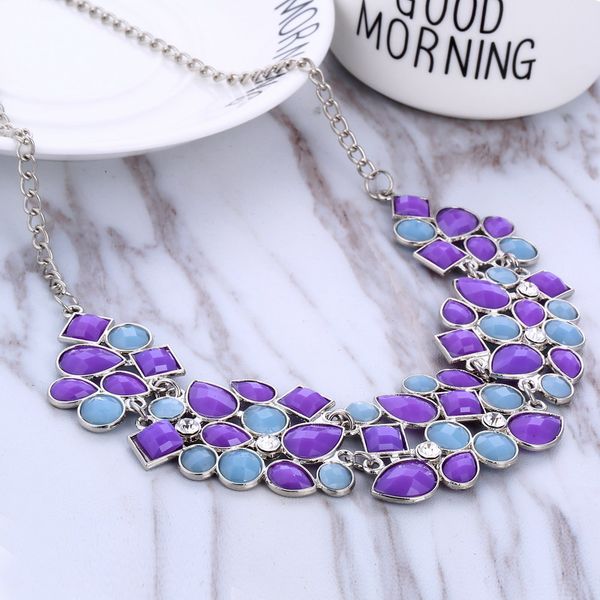 christmas gift multicolor beads necklace women geometric mosaic stones wild fashion resin necklace for women chocker, Silver
christmas gift multicolor beads necklace women geometric mosaic stones wild fashion resin necklace for women chocker, Silver