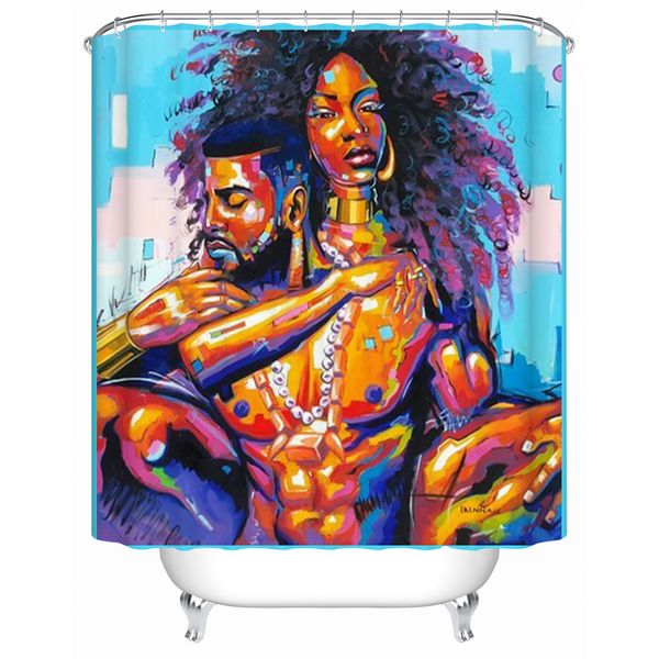 the black man and woman with purple curled hair in love waterproof shower curtain fabric bathroom curtain 2018 gift
the black man and woman with purple curled hair in love waterproof shower curtain fabric bathroom curtain 2018 gift