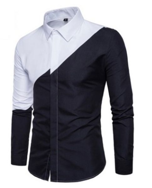 Европейская мода, черно-белая рубашка, рубашка с длинными рукавами мужские, больш
Европейская мода, черно-белая рубашка, рубашка с длинными рукавами мужские, больш