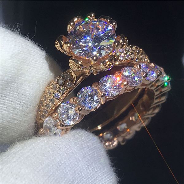classic flower lovers ring 3ct clear 5a zircon cz rose gold filled 925 silver wedding band rings set for women men jewelry, Slivery;golden
classic flower lovers ring 3ct clear 5a zircon cz rose gold filled 925 silver wedding band rings set for women men jewelry, Slivery;golden