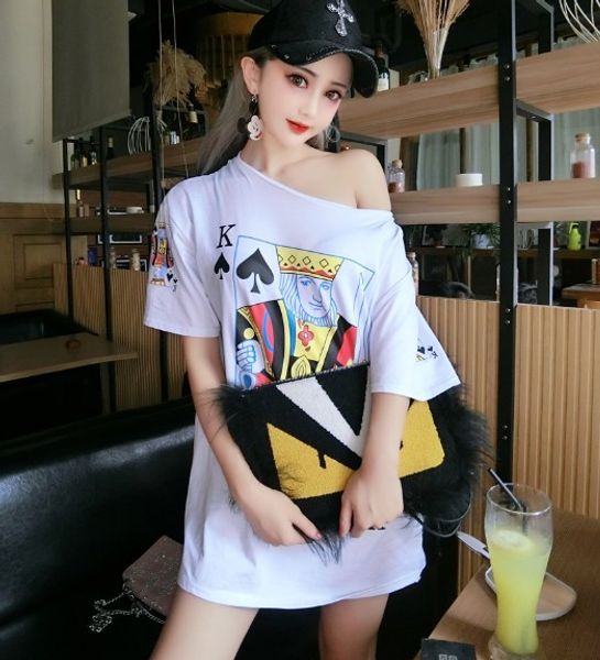 2018 summer women cotton t-shirt poker print fashion trendy chic preppy style girls lolita shirt hip hop casual loosen poker t, White
2018 summer women cotton t-shirt poker print fashion trendy chic preppy style girls lolita shirt hip hop casual loosen poker t, White