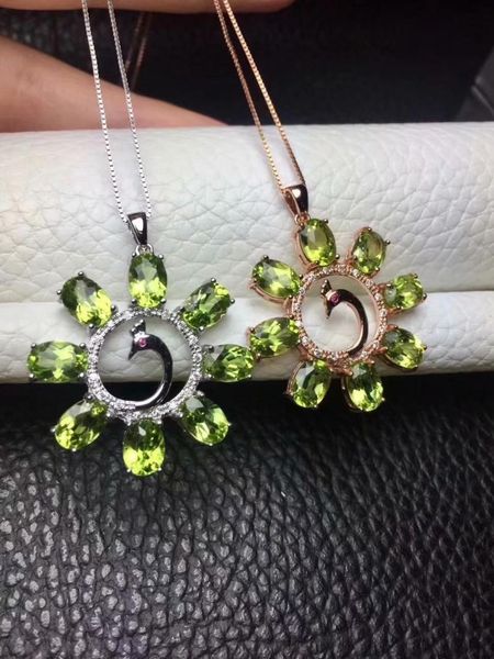 

natural olivine pendant emerald phoenix pendant 925 silver, white, golden rose, gold, available birthday gift for dinner