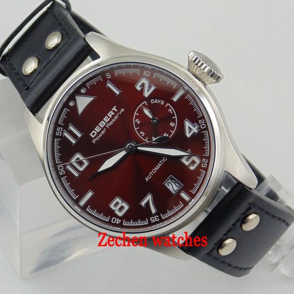 debert 42mm sapphire glass coffee dial black bank brushed solid 316l stainless steel case power reserve automatic men's watch, Slivery;brown
debert 42mm sapphire glass coffee dial black bank brushed solid 316l stainless steel case power reserve automatic men's watch, Slivery;brown