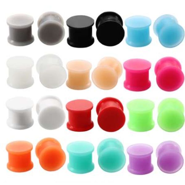 2pcs silicone ear tunnel flesh flexible hider plugs piercing mixed colors double flare plug ear expander stretcher body jewelry, Silver
2pcs silicone ear tunnel flesh flexible hider plugs piercing mixed colors double flare plug ear expander stretcher body jewelry, Silver