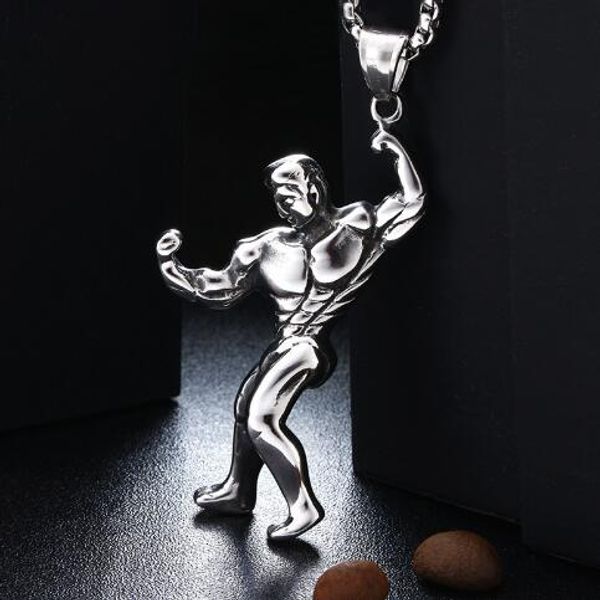 new sports muscle necklaces gym sports stainless steel 316l personal bodybuilding dangle pendant for men women made fitness jewelry, Silver
new sports muscle necklaces gym sports stainless steel 316l personal bodybuilding dangle pendant for men women made fitness jewelry, Silver