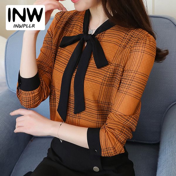 2019 autumn women's plaid ladies vintage chiffon blouse women casual office shirts femme long sleeve plus size blusas, White
2019 autumn women's plaid ladies vintage chiffon blouse women casual office shirts femme long sleeve plus size blusas, White