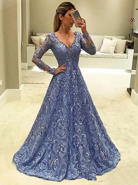 gorgeous v neck a line prom dresses 2018 lavender lilac 3d lace applique floor length long sleeve evening pageant party gowns, Black
gorgeous v neck a line prom dresses 2018 lavender lilac 3d lace applique floor length long sleeve evening pageant party gowns, Black