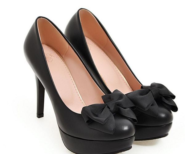 send 2017 spring new style high heeled shoes fine heel round head waterproof table bowknot women shoes, Black
send 2017 spring new style high heeled shoes fine heel round head waterproof table bowknot women shoes, Black