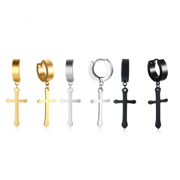Gold Silver Black Color Fashion Simple Men's Cross Earring Stainless Steel Stud Earrings Jewelry Gift for Boys Girls J224
Gold Silver Black Color Fashion Simple Men's Cross Earring Stainless Steel Stud Earrings Jewelry Gift for Boys Girls J224