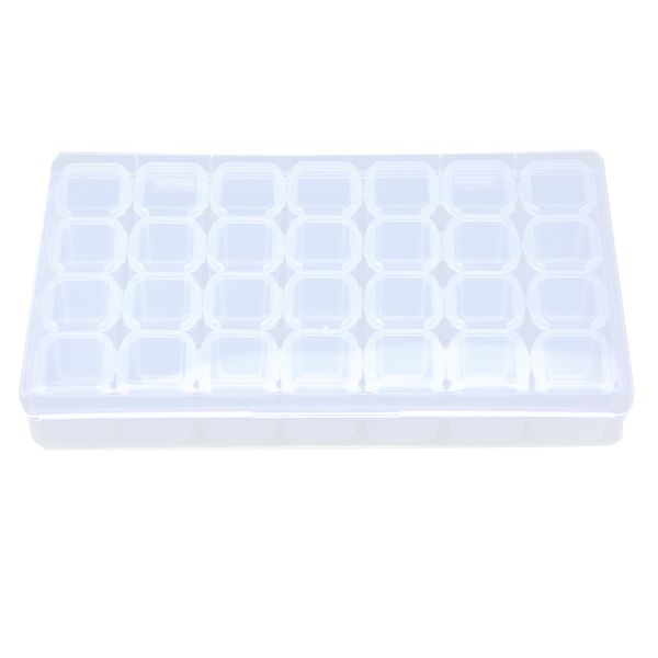 28 separate slots empty storage box clear nail art rhinestones tools jewelry beads display storage box case organizer holder, Silver
28 separate slots empty storage box clear nail art rhinestones tools jewelry beads display storage box case organizer holder, Silver