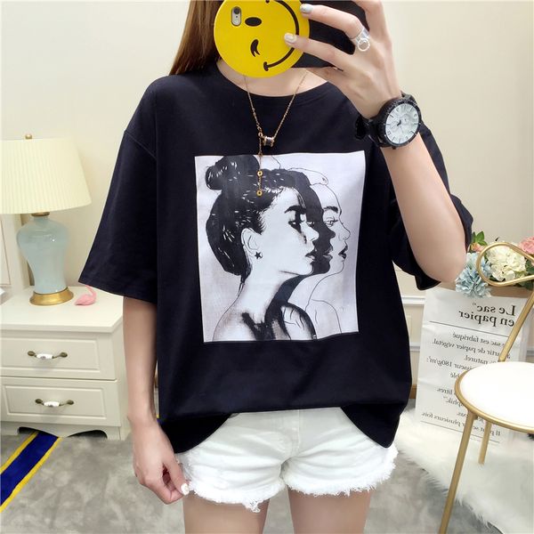 fashion print female t shirt harajuku t-shirts women new summer short sleeve casual loose clothing punk tee tshirt, White
fashion print female t shirt harajuku t-shirts women new summer short sleeve casual loose clothing punk tee tshirt, White