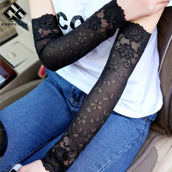 evrfelan summer uv protection arm sleeves women black lace floral sleeve arm warmers long fingerless driving gloves, Blue;gray
evrfelan summer uv protection arm sleeves women black lace floral sleeve arm warmers long fingerless driving gloves, Blue;gray