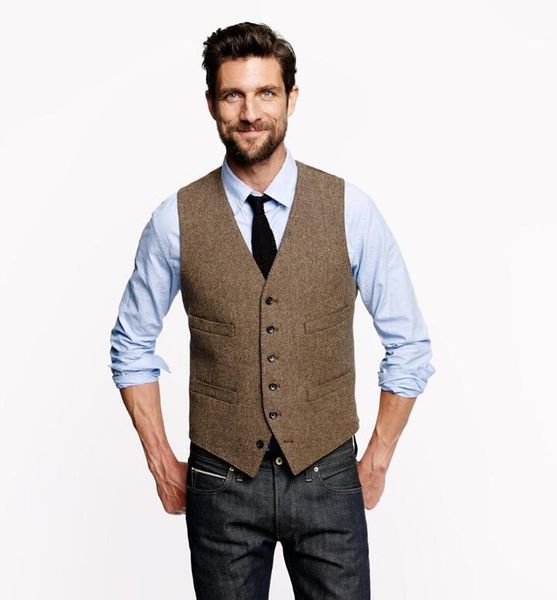 2018 farm wedding vintage brown tweed vests custom made groom vest mens slim fit tailor made wedding vests for men, Black
2018 farm wedding vintage brown tweed vests custom made groom vest mens slim fit tailor made wedding vests for men, Black