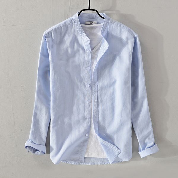 suehaiwe's brand long-sleeved linen shirts men solid blue shirt mens fashion business and casual shirt male camisa de marca, White;black
suehaiwe's brand long-sleeved linen shirts men solid blue shirt mens fashion business and casual shirt male camisa de marca, White;black