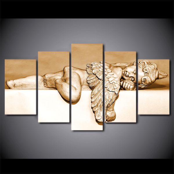 canvas home decoration printed posters 5 panel sleeping angel paintings modern wall art hd modular pictures for living room
canvas home decoration printed posters 5 panel sleeping angel paintings modern wall art hd modular pictures for living room