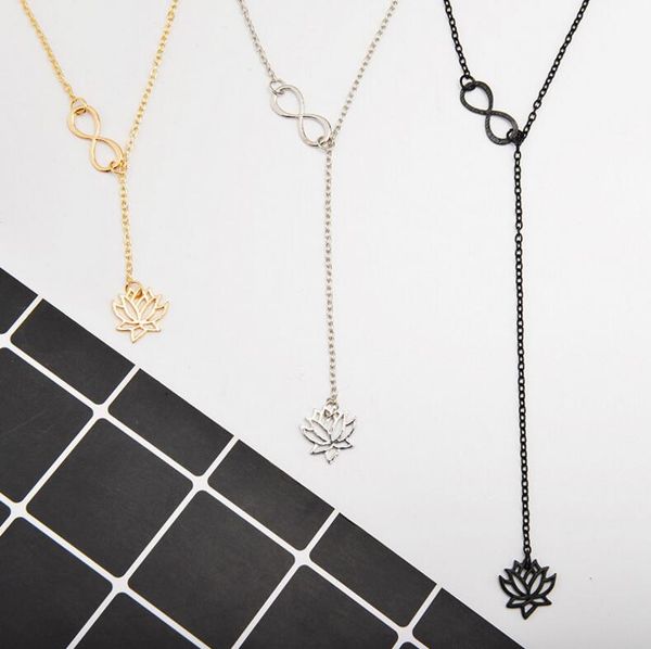 lotus infinity necklace silver gold black flower lotus pendant chains fashion jewelry women kids necklace gifts
lotus infinity necklace silver gold black flower lotus pendant chains fashion jewelry women kids necklace gifts