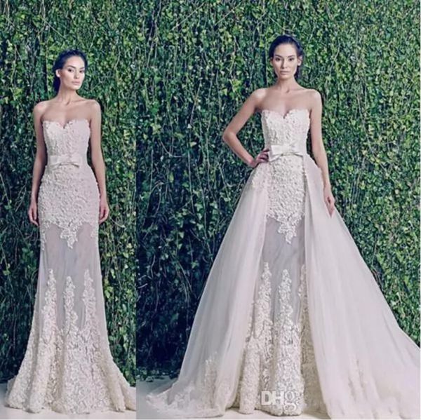 zuhair murad modest wedding dresses with detachable train over skirts sweetheart backless applique lace vintage plus size bridal gowns, White
zuhair murad modest wedding dresses with detachable train over skirts sweetheart backless applique lace vintage plus size bridal gowns, White