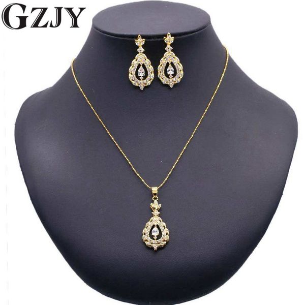 gzjy fashion jewelry yellow gold color water drop zircon pendant necklace earrings set for women boucle d'oreille party jewelry, Silver
gzjy fashion jewelry yellow gold color water drop zircon pendant necklace earrings set for women boucle d'oreille party jewelry, Silver
