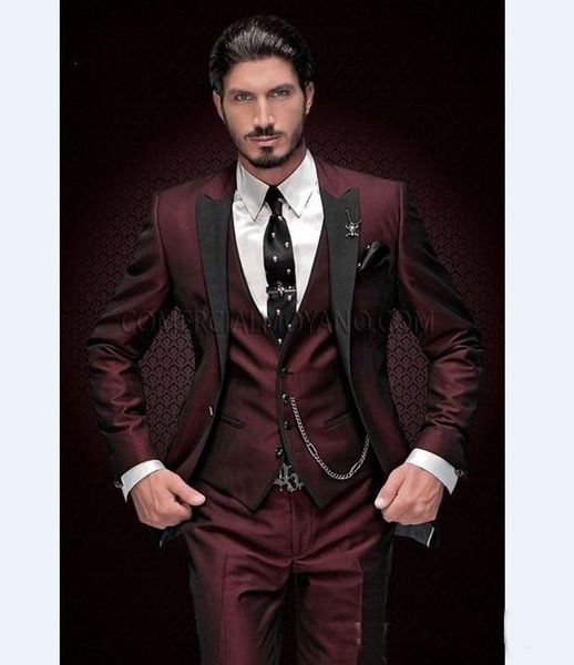 black peak black lapel burgundy men suits fashion men wedding party tuxedos blazer (jacket+pants+vest) groom tuxedos, Black;gray
black peak black lapel burgundy men suits fashion men wedding party tuxedos blazer (jacket+pants+vest) groom tuxedos, Black;gray
