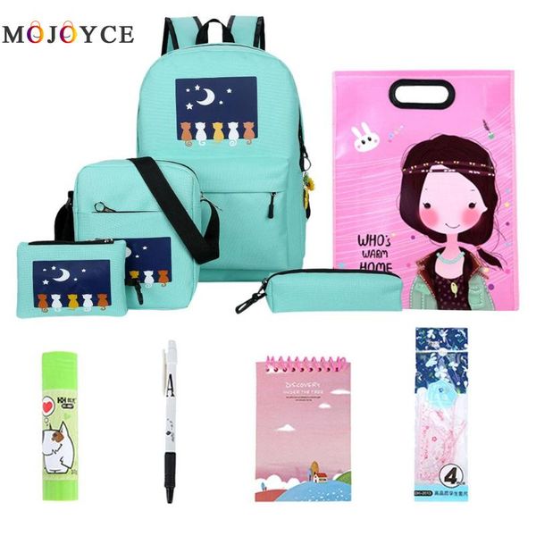 10pcs/set cute women cat moon printed backpacks students girls school backpacks composite travel casual rucksack
10pcs/set cute women cat moon printed backpacks students girls school backpacks composite travel casual rucksack
