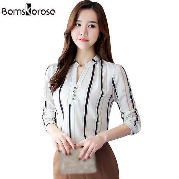 women chiffon striped blouse 2017 autumn long sleeve women work wear office lady shirt new fashion blouse blusas femininas, White
women chiffon striped blouse 2017 autumn long sleeve women work wear office lady shirt new fashion blouse blusas femininas, White