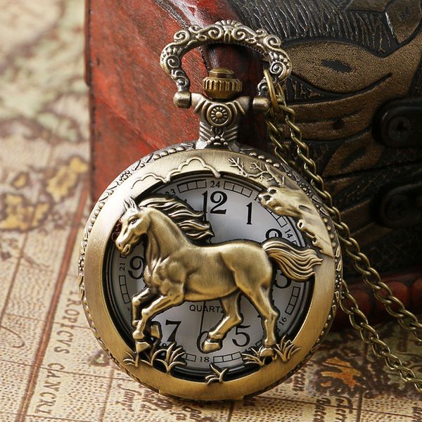 retro bronze hollow horse case design quartz pocket watch with necklace chain pendant jewelry gift for birtday christmas, Slivery;golden
retro bronze hollow horse case design quartz pocket watch with necklace chain pendant jewelry gift for birtday christmas, Slivery;golden