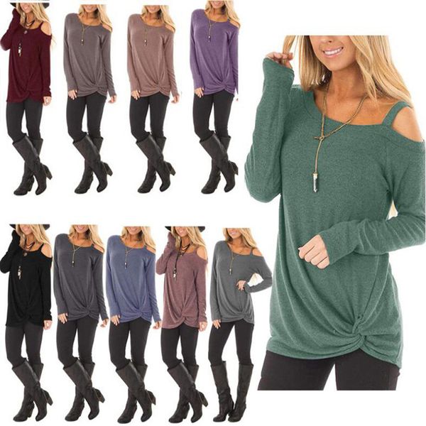 10 colors women's long-sleeved t-shirt 2018 fall winter new twist knot design casual cotton t shirt, White
10 colors women's long-sleeved t-shirt 2018 fall winter new twist knot design casual cotton t shirt, White