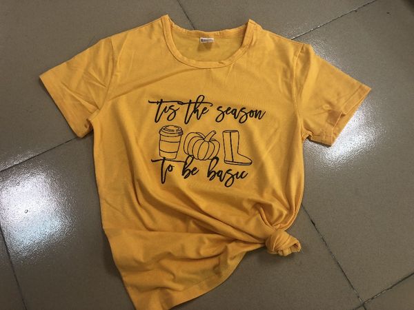 its the season to be basic t-shirt hipster casual short sleeve tee halloween yellow pumpkin slogan vintage laies shirt drop, White
its the season to be basic t-shirt hipster casual short sleeve tee halloween yellow pumpkin slogan vintage laies shirt drop, White